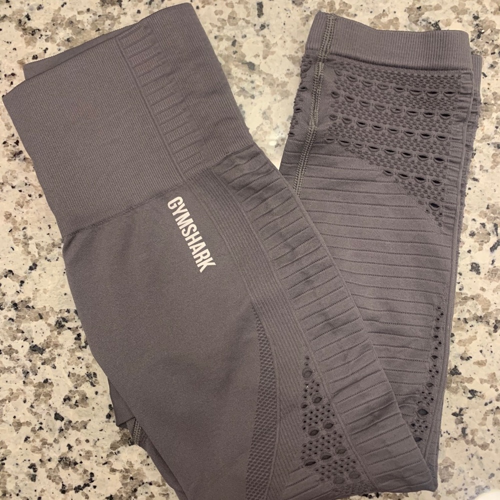 XS grey energy+ seamless cropped leggings